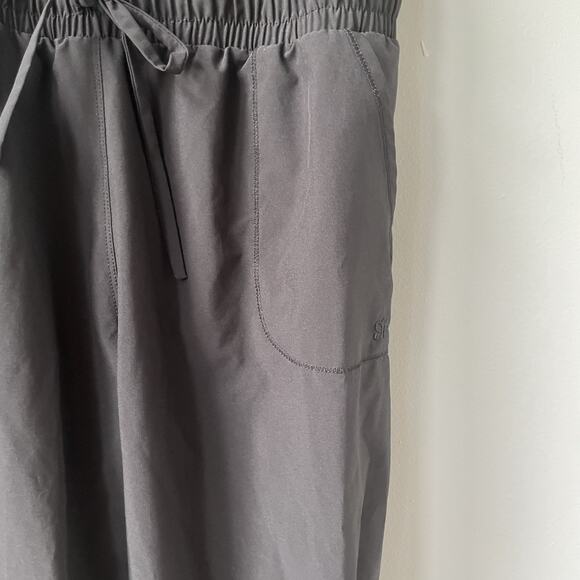 Albion Classic Overall Jumpsuit Womens Sz Medium‎ Black Cinch Waist Ankle Zipper - Picture 7 of 11